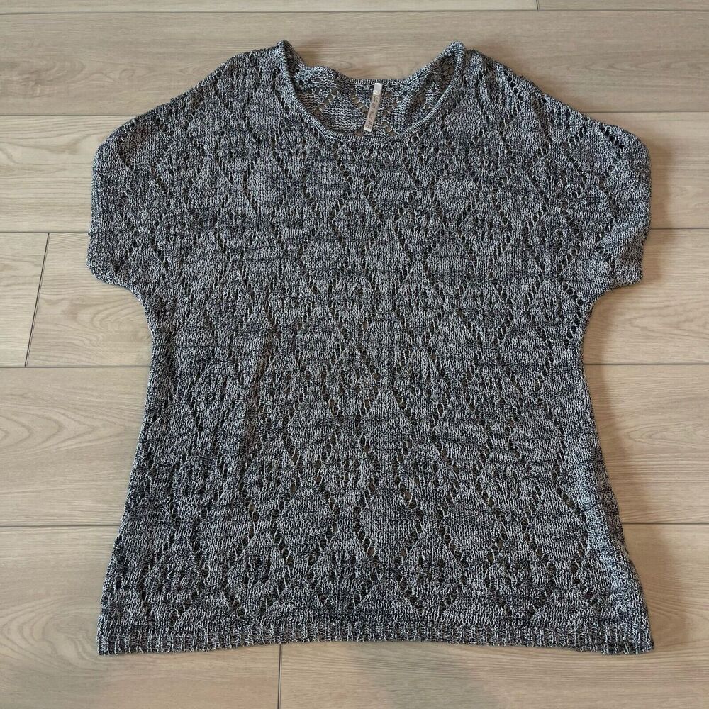 Leo & Nicole Womens Blouse Knitted 2XL‎ Gray Beach Bohemian Summer